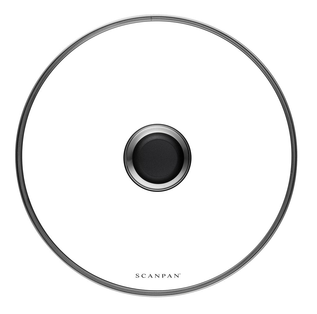 SCANPAN Classic 26 cm glass lid viewed from above