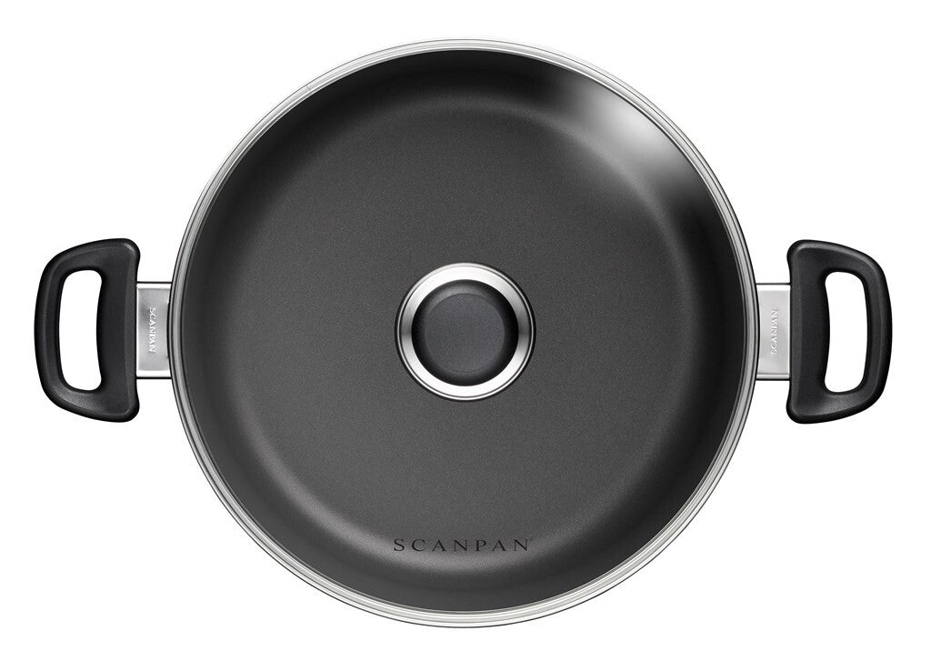 SCANPAN Classic sautergryde 26 cm med glaslåg set ovenfra