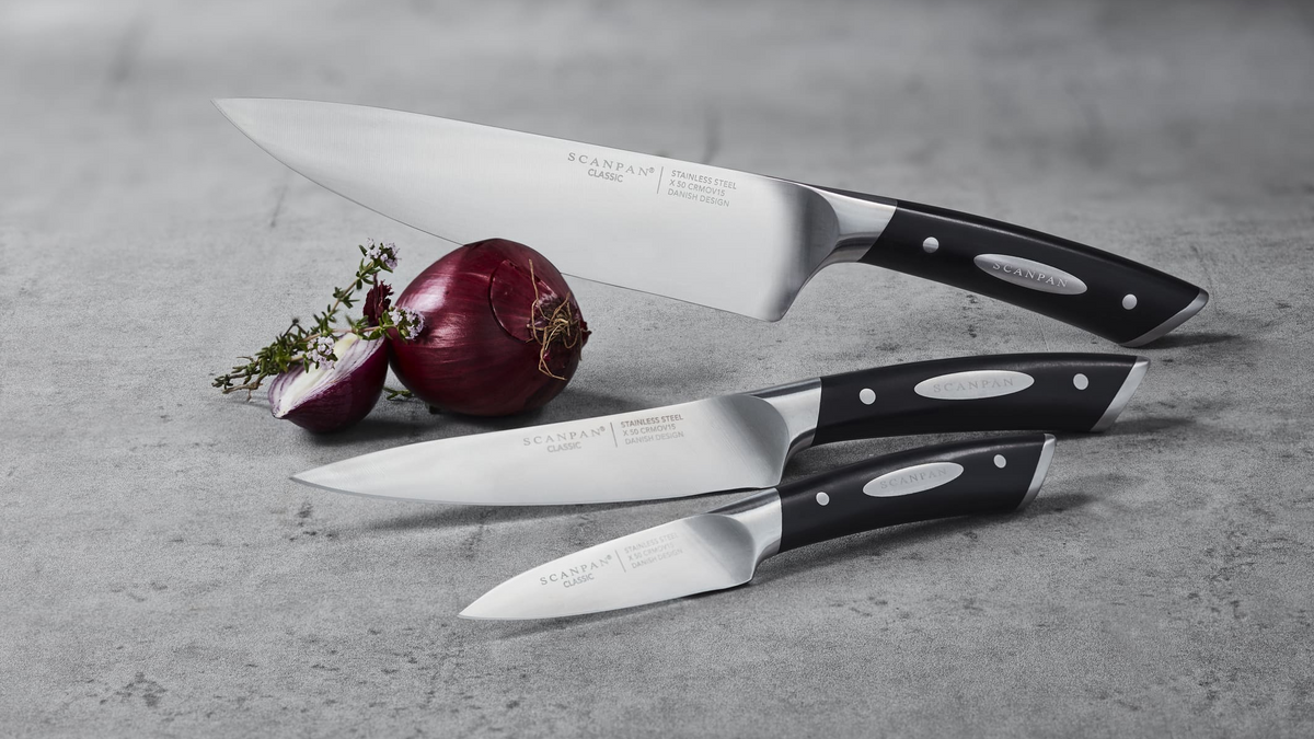 SCANPAN Classic kokkesæt med urtekniv, universalkniv og kokkekniv