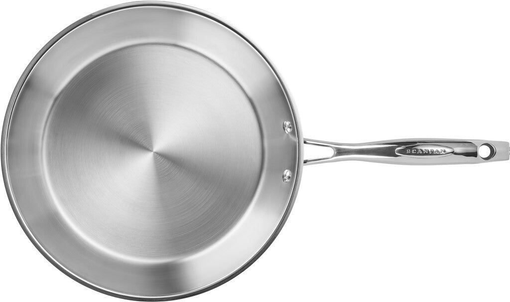 STS stegepande 28 cm i rustfrit stål set fra siden