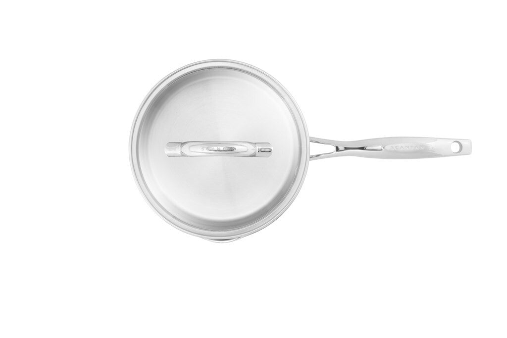STS saucepan 18 cm in stainless steel, side view