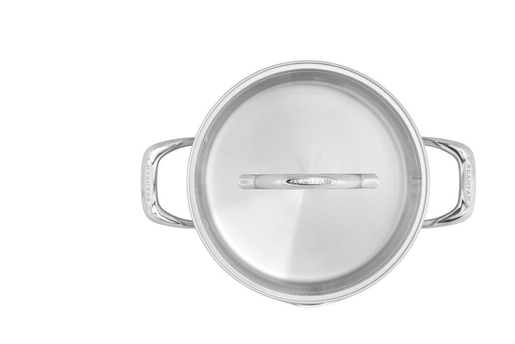 STS gryde 24 cm i rustfrit stål set fra siden