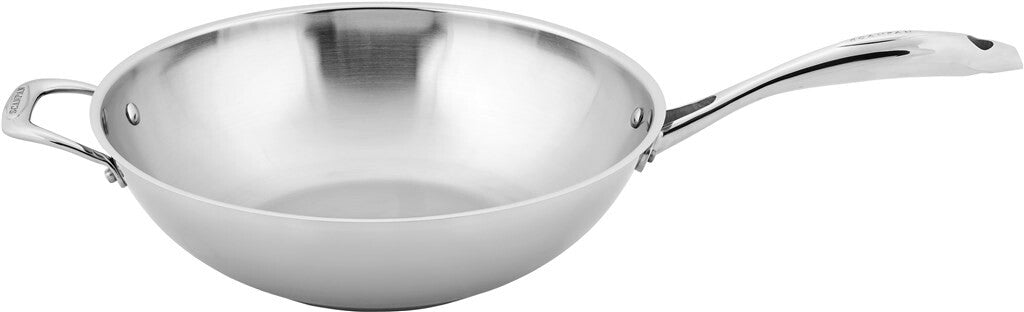 STS wok 32 cm i rustfrit stål set oppefra