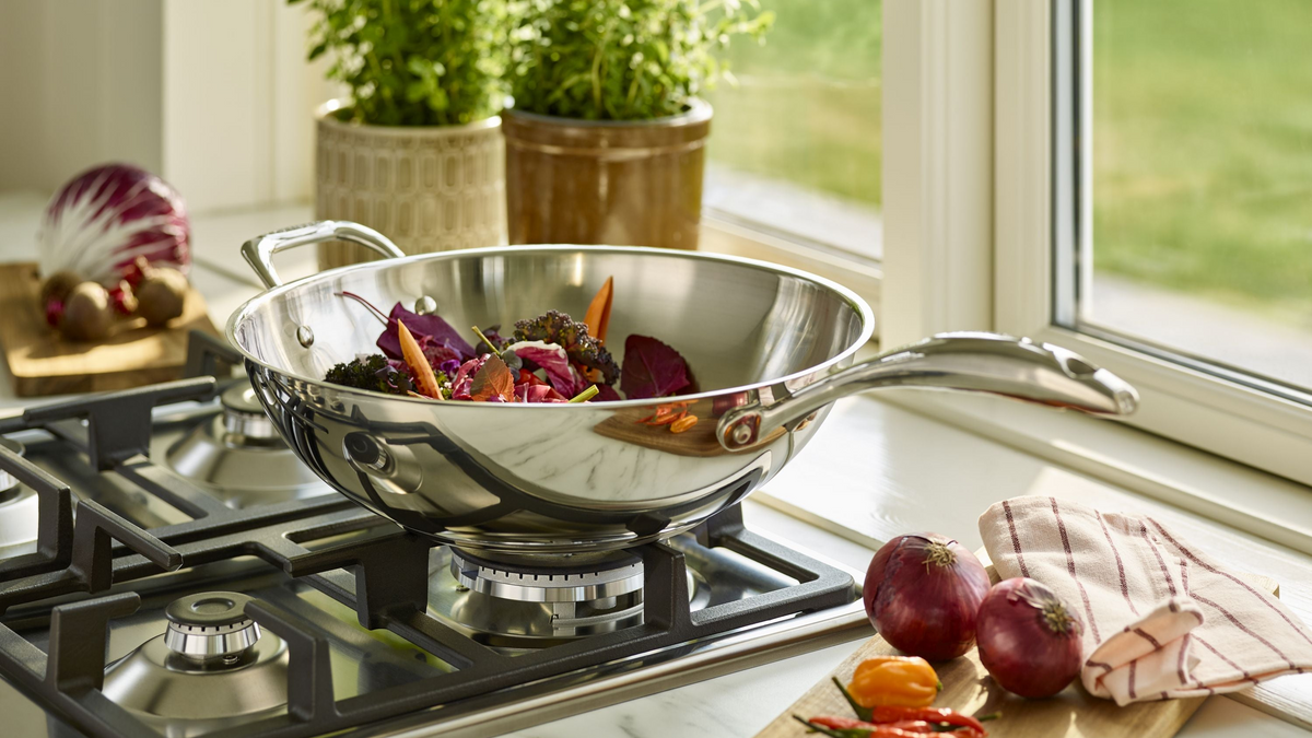 SCANPAN STS-wok i rustfrit stål