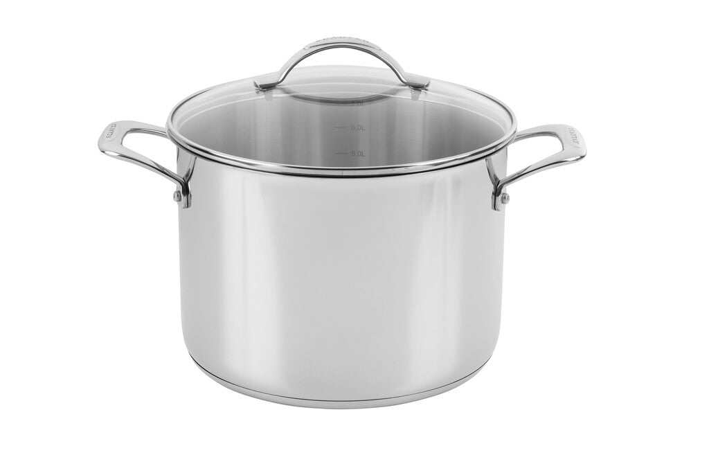 STS stockpot 24 cm in stainless steel, top view
