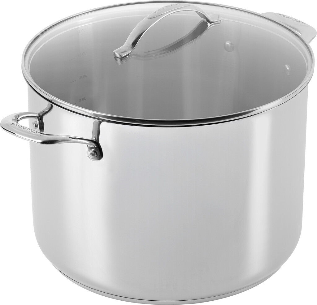 STS stockpot 30 cm in stainless steel, angled front view on a white background