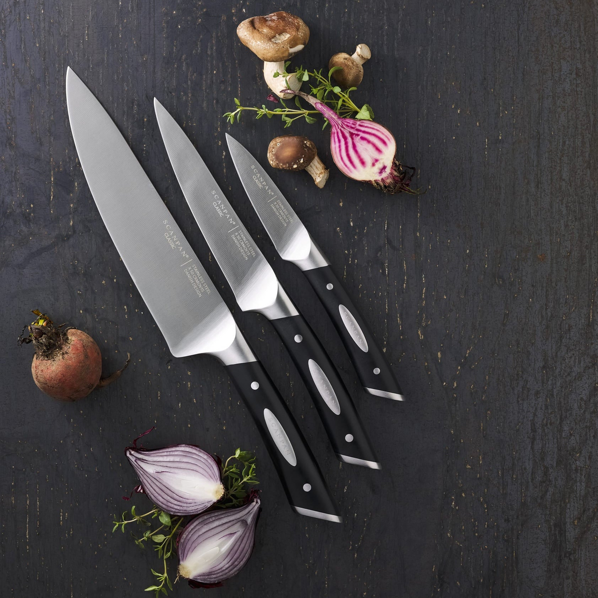 SCANPAN Classic-kokkeknivsett med tre kniver