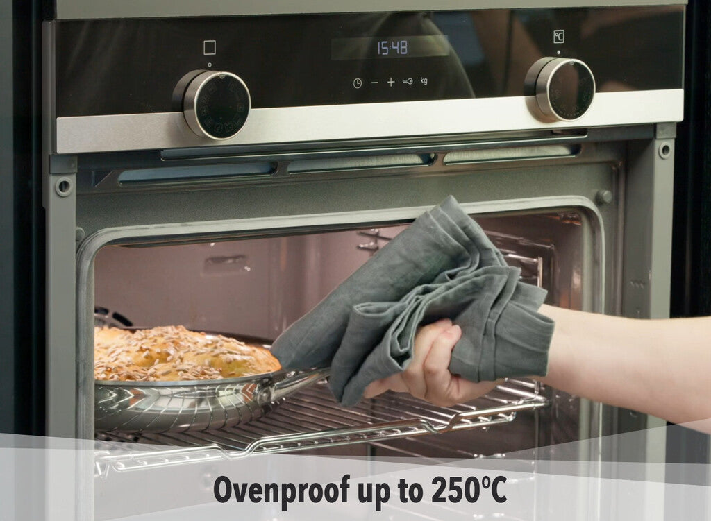 Fusion 5 stegepande – grafik om ovnfasthed op til 250 °C