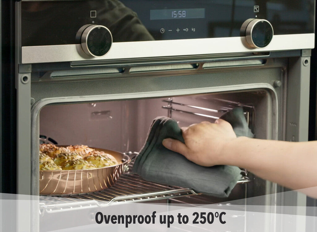 SCANPAN Maitre D' koperen koekenpan met gerecht in de oven, ovenbestendig tot 250 °C