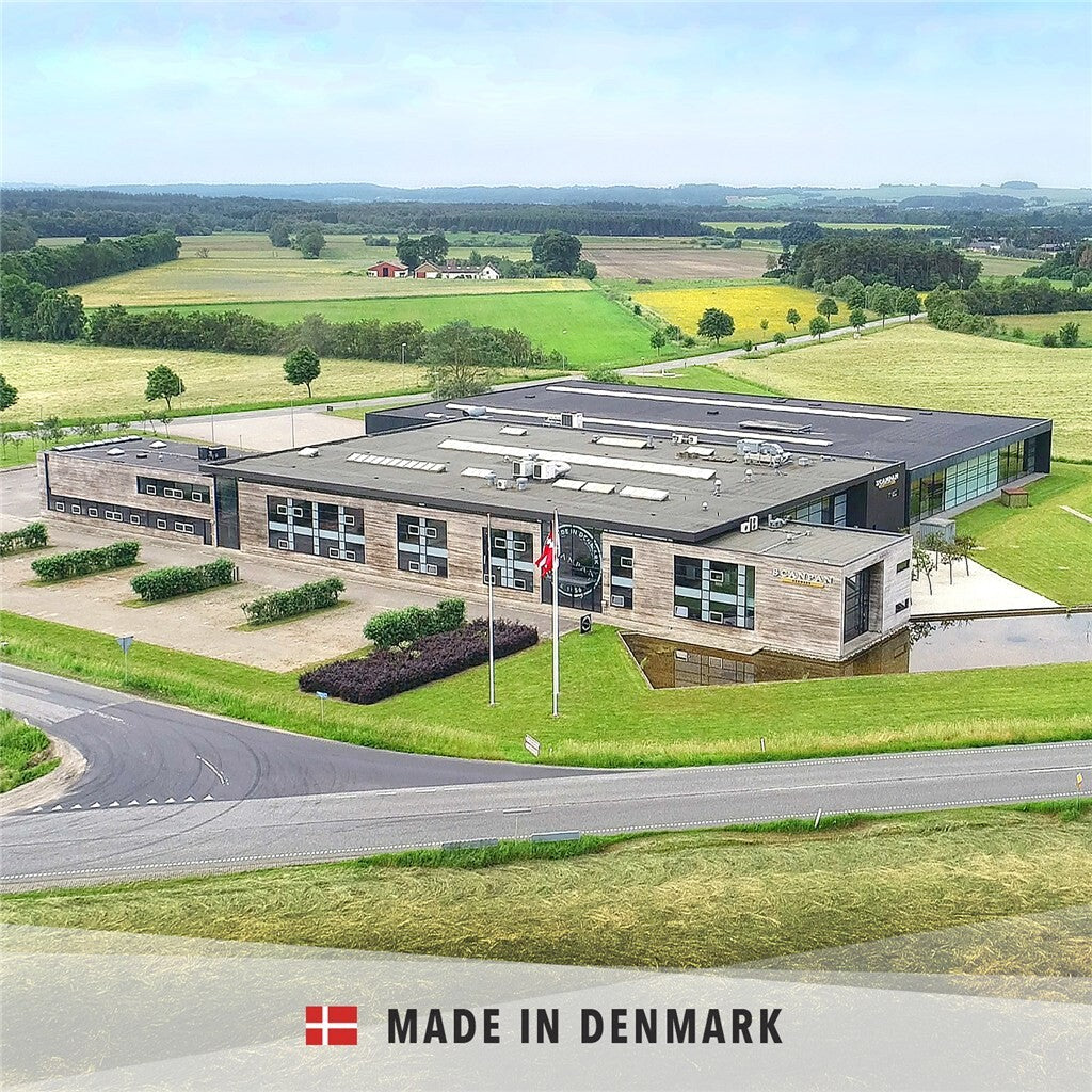 SCANPAN factory in Ryomgård with Made in Denmark text