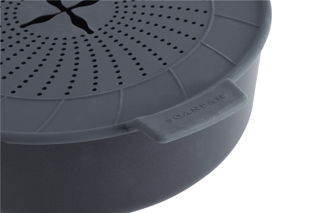 SCANPAN stænklåg i silikone set fra siden, 24-32 cm