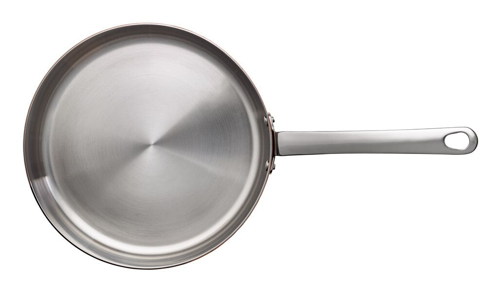 SCANPAN Maitre D' 26 cm sauté pan viewed from above with stainless steel interior