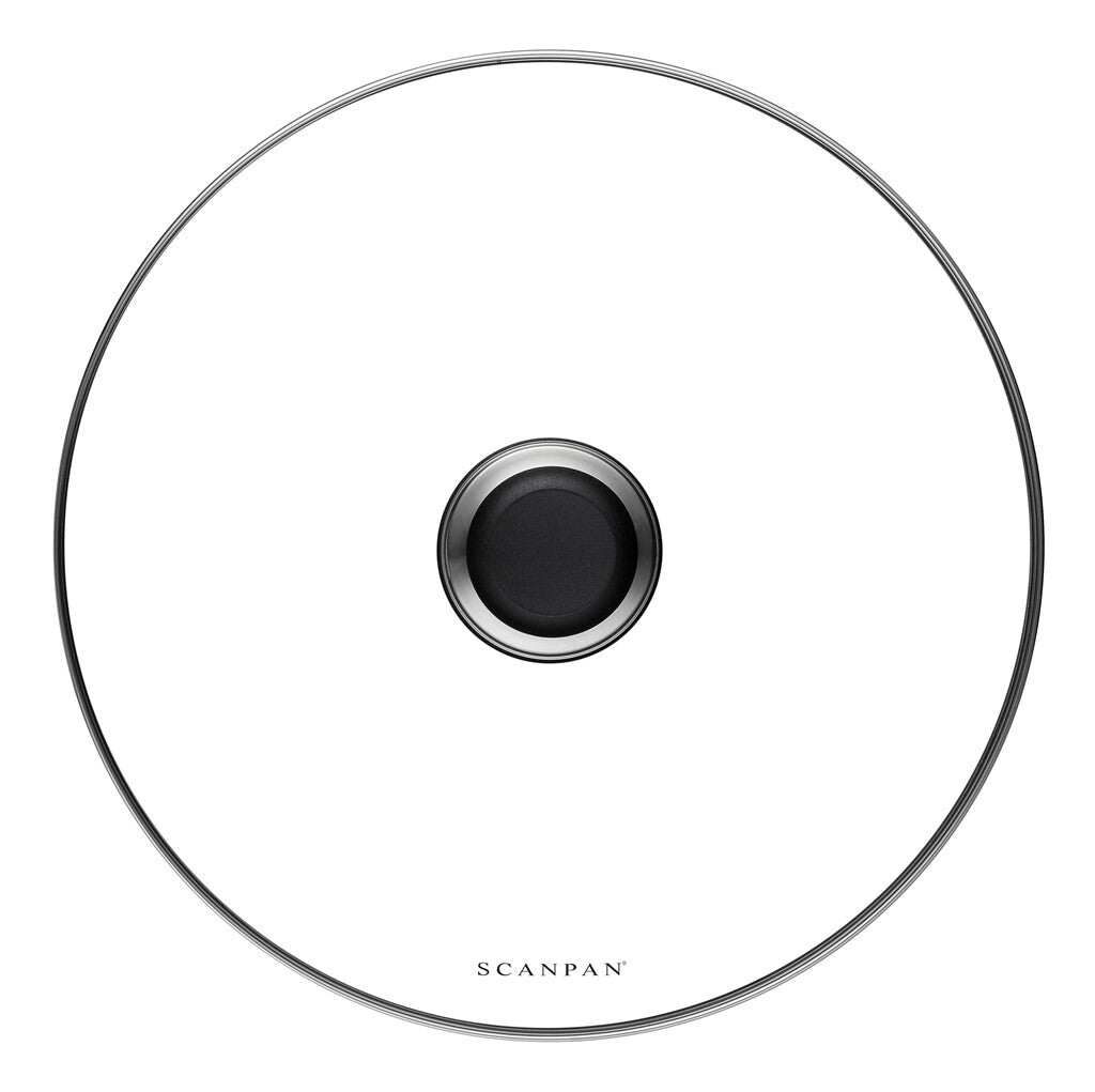 SCANPAN Classic 28 cm glass lid viewed from above