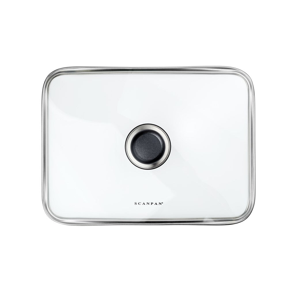 SCANPAN 29 x 21 cm glass lid for roasting pan viewed from above