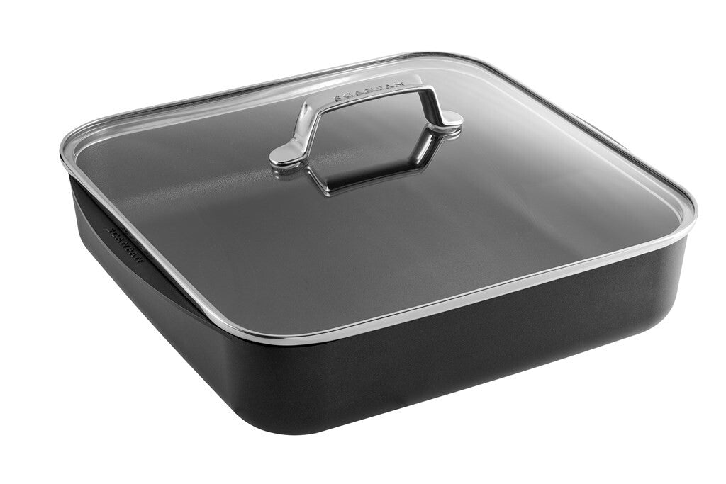TechnIQ glaslåg til bradepande 33 × 33 cm set oppefra