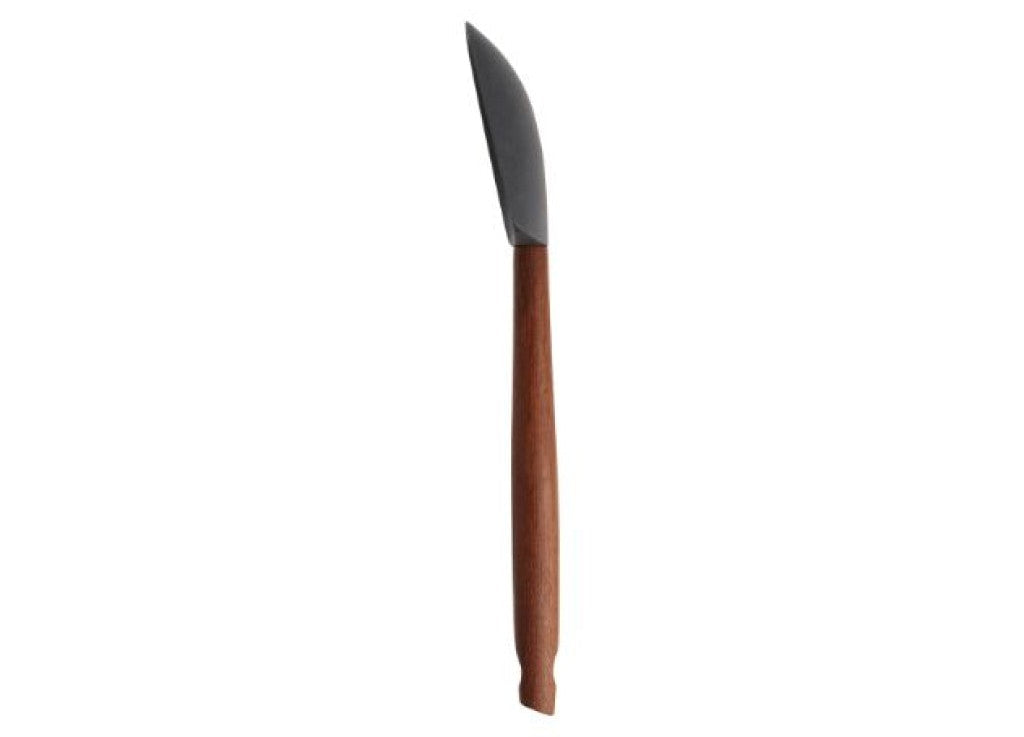 SCANPAN krukkeskraber 21 cm i karboniseret ask vist fra bagsiden