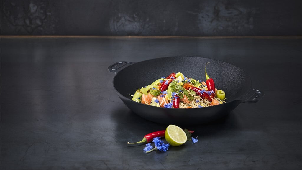 Paella cooked in a SCANPAN paella pan
