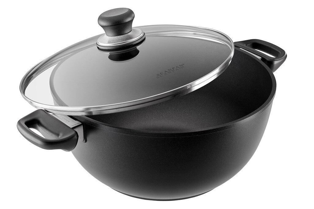 SCANPAN Classic Induction suppe- og stegegryde 28 cm med glaslåg vist i produktfoto