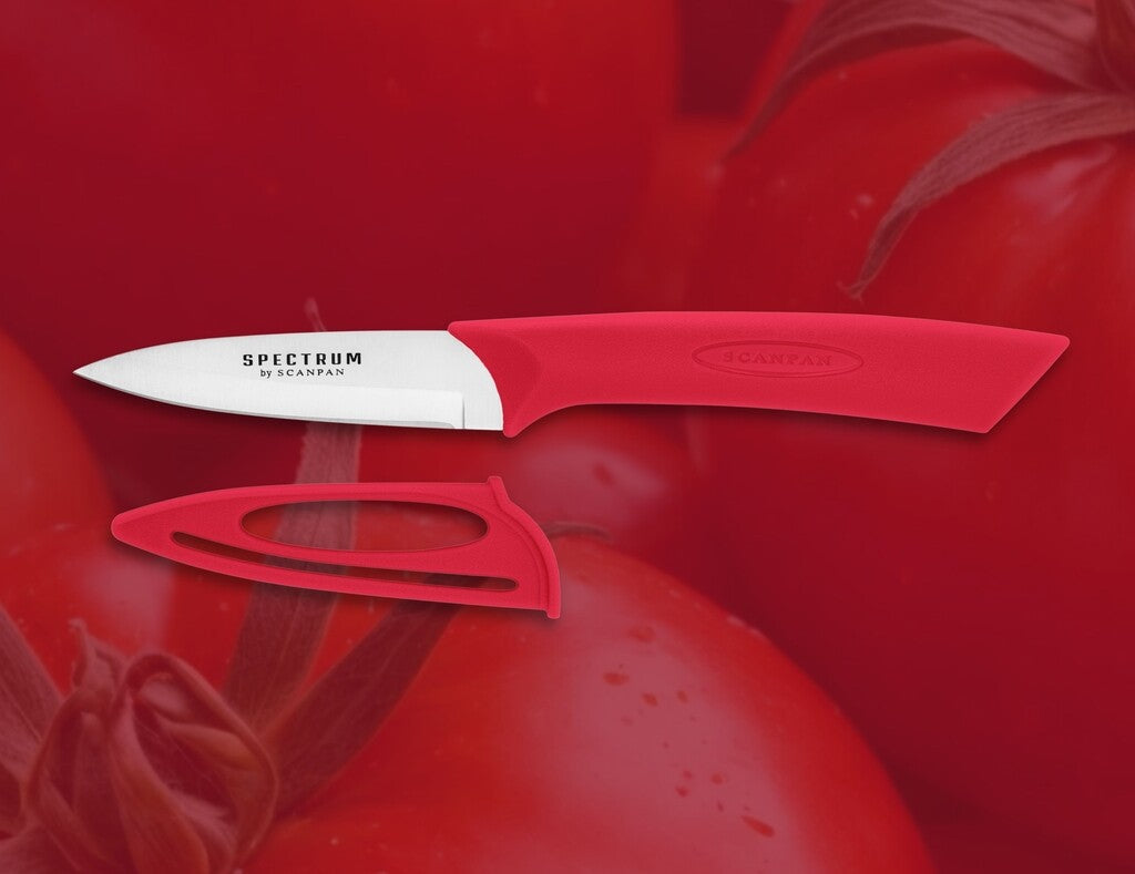 Spectrum paring knife 8 cm in Red on a white background
