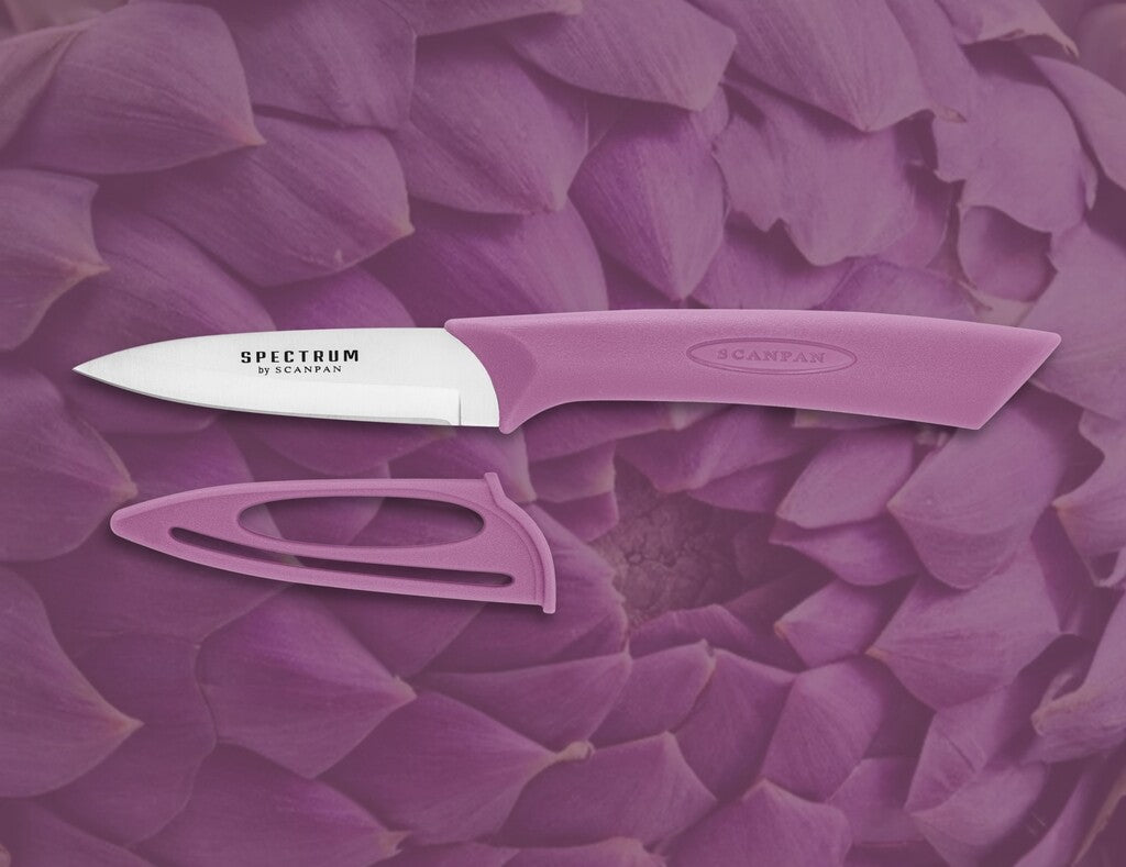 Spectrum paring knife 8 cm in Dusty Lavender on a white background