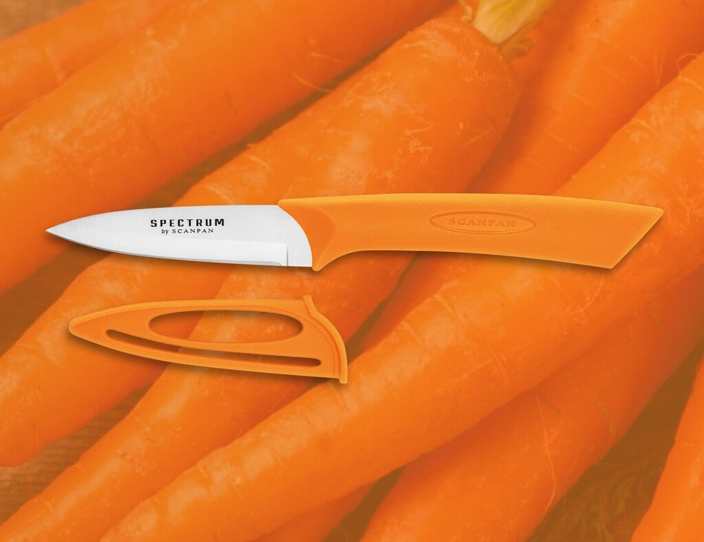 Spectrum paring knife 8 cm in Carrot Curl on a white background