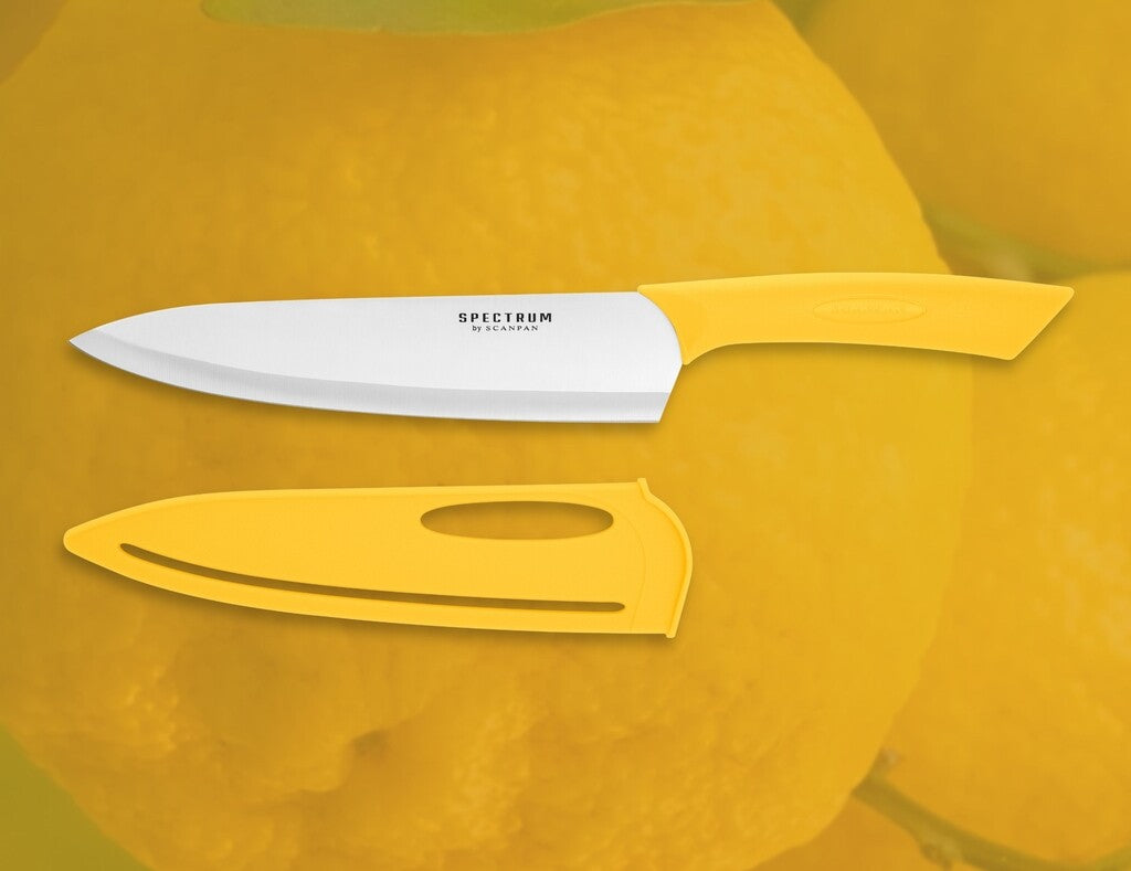 Spectrum chef's knife in Sunstruck on a white background