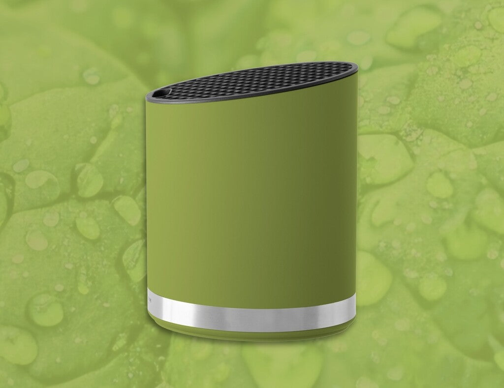 Spectrum Messerblock in der Farbe Spinach Green im Gebrauch