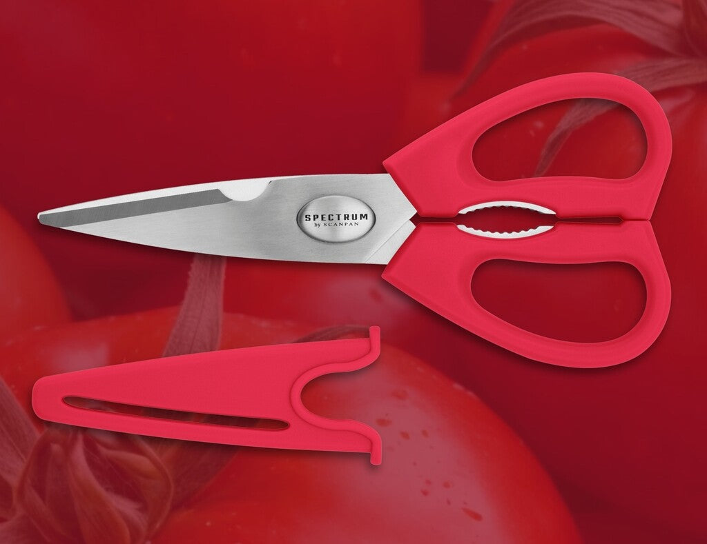 Spectrum kitchen scissors in Red on a white background