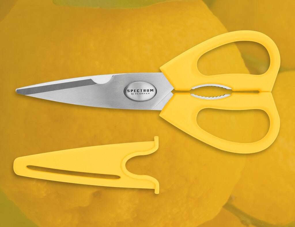 Spectrum kitchen scissors in Sunstruck on a white background