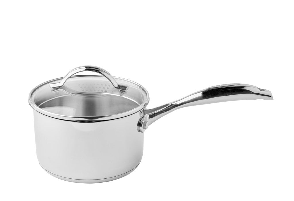 STS saucepan 16 cm in stainless steel, top view