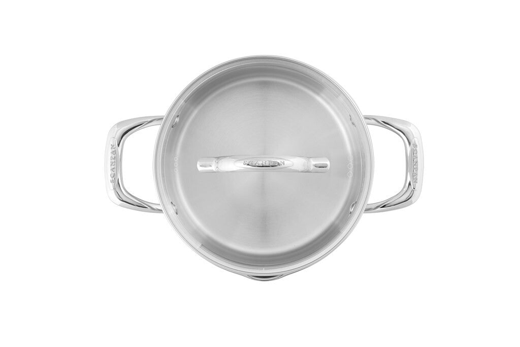 STS gryde 20 cm i rustfrit stål set fra siden