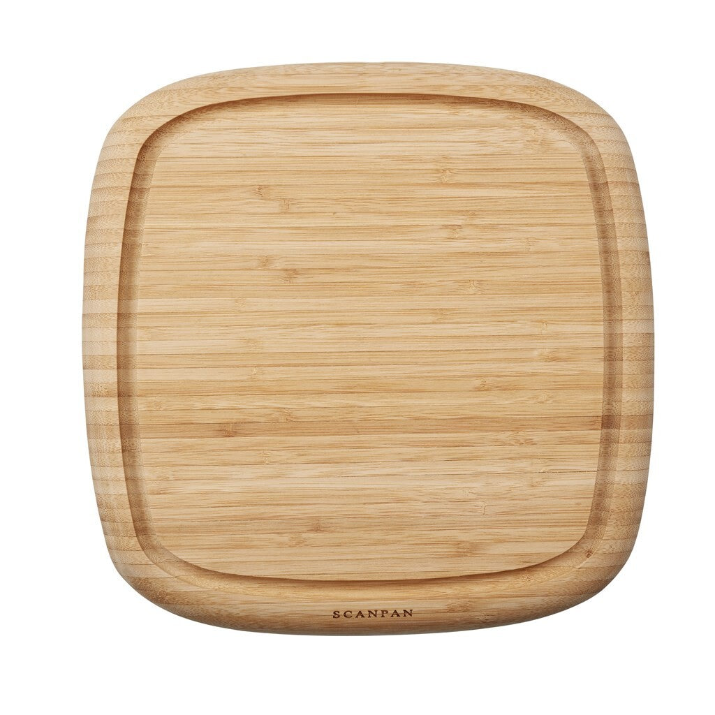 Kvadratisk SCANPAN skærebræt i bambus 30 x 30 x 4 cm set ovenfra