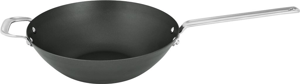 Black Iron wok 30 cm – viewed from the side