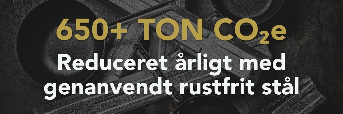 Infografik om genanvendt rustfrit stål i SCANPAN-kogegrej
